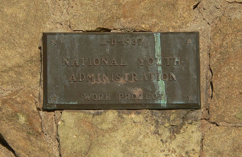 File:Antelope Lake Park (Graham Co, KS) SE outhouse NYA plaque 1.JPG