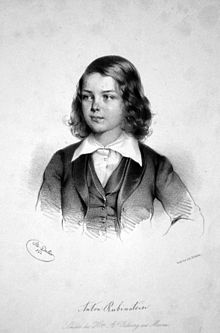 Anton Rubinstein, Lithographie von Albert Decker, 1842 (Quelle: Wikimedia)