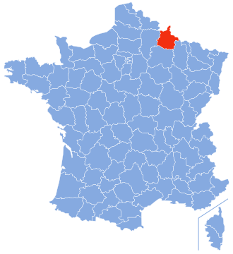 Location of the Ardennes department in France Ardennes-Position.svg