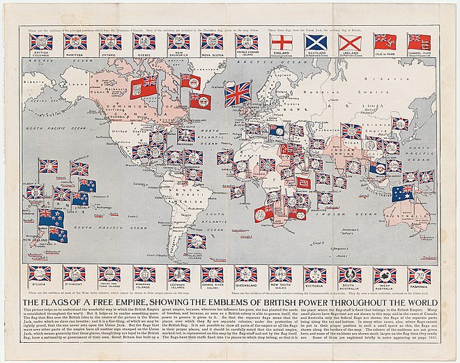 Map of the British Empire (as of 1910)