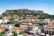 Die Akropolis, von Monastiraki aus gesehen