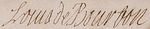 Signature de Louis de Bourbon, comte-abbé de Clermont