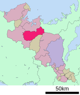 Situering van Ayabe in de prefectuur Kioto