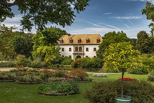 Altes Schloss im Muskauer Park (Fürst-Pückler-Park) in Bad Muskau. Weltkulturerbe in Deutschland