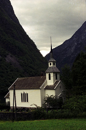Country church in Sogn, Norway.