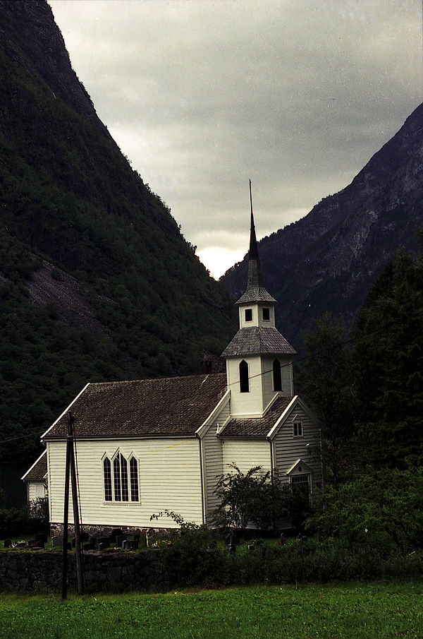 Bakka kyrkje in Aurland, Sogn, Norway