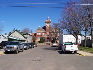 The former Polk County Courthouse and current Polk County Museum in Balsam Lake, listed in the NRHP since 1982 [1]