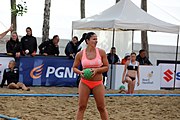 Deutsch: Beachhandball Europameisterschaften 2019 (Beach handball Euro); Tag 1: 2. Juli 2019 – Frauen, Vorrunde Gruppe D, Deutschland-Nordmazedonien 2:0 (26:8, 27:12) English: Beach handball Euro; Day 1: 2 July 2019 – Women Preliminary Round Group D – Germany-North Macedonia 2:0 (26:8, 27:12)