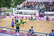 Deutsch: Beachhandball bei den Olympischen Jugendspielen 2018; Tag 6, 12. Oktober 2018; Jungen, Platzierungssspiel Ränge 5-6 – Thailand-Ungarn 0:2 English: Beach handball at the 2018 Summer Youth Olympics at 12 October 2018 – Boy's Placement Match 5-6 – Thailan-Hungary 0:2