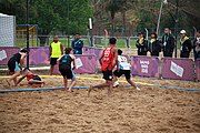 Deutsch: Beachhandball bei den Olympischen Jugendspielen 2018; Tag 6, 12. Oktober 2018; Jungen, Platzierungssspiel Ränge 9-10 – Chinese Taipei (Taiwan)-Uruguay 2:1 English: Beach handball at the 2018 Summer Youth Olympics at 12 October 2018 – Boy's Placement Match 9-10 – Chinese Taipei (Taiwan)-Uruguay 2:1