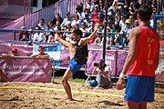 Deutsch: Beachhandball bei den Olympischen Jugendspielen 2018 in Buenos Aires; Tag 7, 13. Oktober 2018; Jungen, Halbfinale – Spanien-Kroatien 2:1 English: Beach handball at the 2018 Summer Youth Olympics in Buenos Aires at 13 October 2018 – Boys Semifinal – Spain-Croatia 2:1 Español: Handball de playa en los Juegos Olimpicos de la Juventud Buenos Aires 2018 en 13 de octubre de 2018 – Semifinales de chicos - España-Croacia 2:1