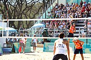 Deutsch: Beachvolleyball bei den Olympischen Jugendspielen 2018; Tag 8, 14. Oktober 2018; Mädchen, Achtelfinale – Mexiko-China 0:2 (15–21/16–21) English: Beach volleyball at the 2018 Summer Youth Olympics at 14 October 2018 – Girls Round of 16 – Mexico-China 0:2 (15–21/16–21)