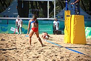 Deutsch: Beachvolleyball bei den Olympischen Jugendspielen 2018; Tag 8, 14. Oktober 2018; Mädchen, Achtelfinale – Bolivien-Puerto Rico 0:2 (18–21/18–21 ) English: Beach volleyball at the 2018 Summer Youth Olympics at 14 October 2018 – Girls Round of 16 – Bolivia-Puerto Rico 0:2 (18–21/18–21 )