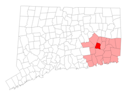 Location within New London County, Connecticut