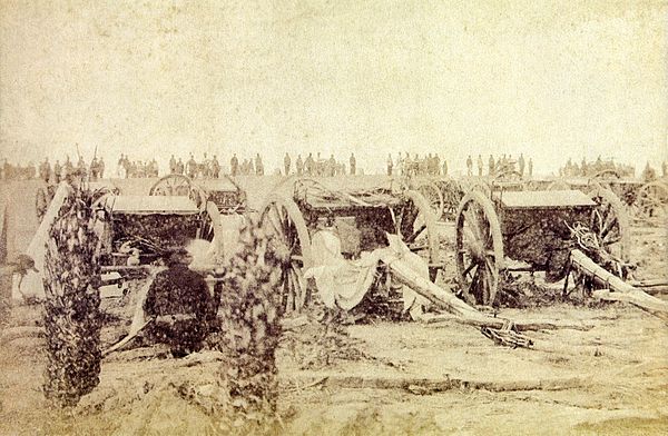 Brazilian artillery in position during the Paraguayan War, 1866