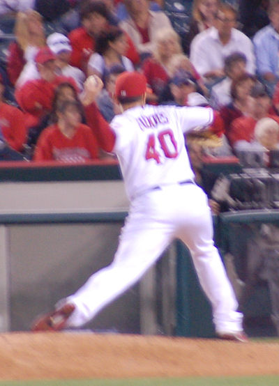 Fuentes pitching for the Angels