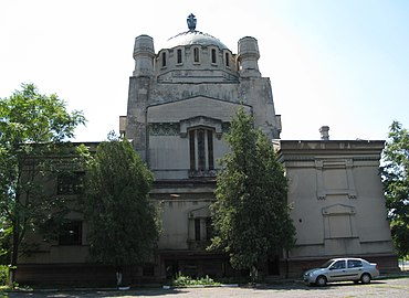 Mixed with Romanian Revival and Art Deco - Cenușa Crematory, mixing Egyptian Revival volumes and shapes with other styles, Bucharest, by Duiliu Marcu, 1925-1934