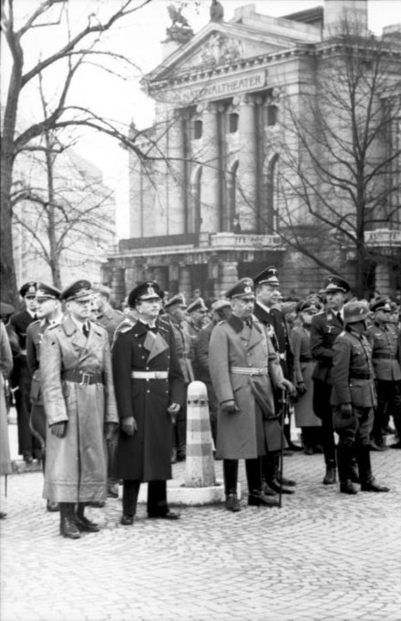 German officers in front of the National Theatre in Oslo, 1940