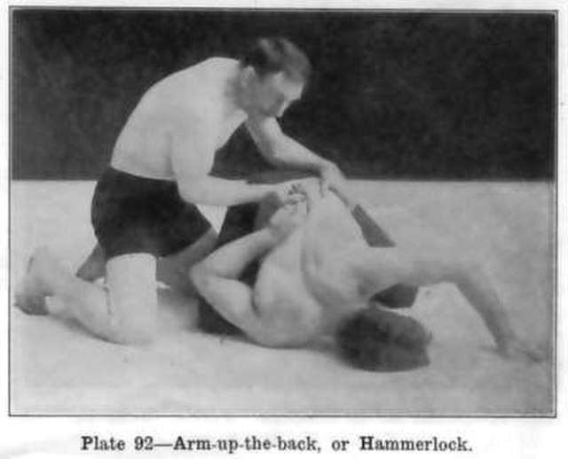 A hammerlock as demonstrated in Farmer Burns' correspondence course, 1913