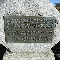 Treaty of Camp Charlotte location plaque.