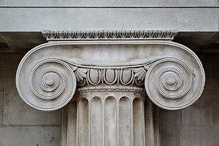 Ionic capital in the Great Court of the British Museum, London