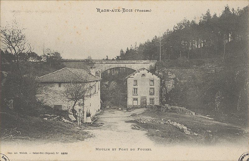 File:Carte postale, Raon-aux-Bois (Vosges), Moulin et pont du Fouxel.jpg