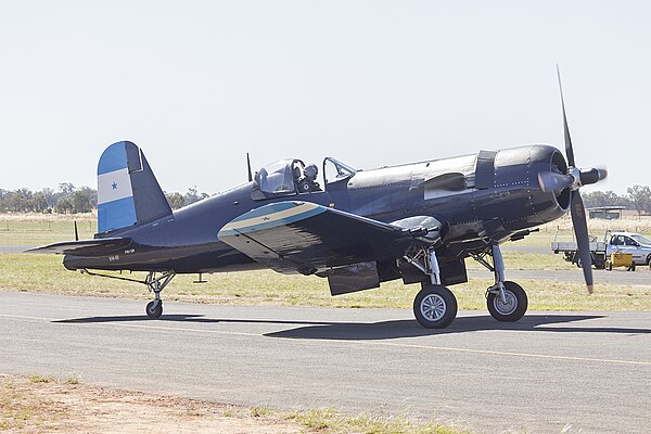 A Vought F4U Corsair of the Honduran Air Force, a type of aircraft used during the war.