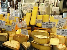 Cheese display in grocery store, Cambridge, Massachusetts, United States Cheese display, Cambridge MA - DSC05391.jpg