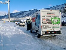 A U-Haul truck on the Coquihalla Highway in British Columbia Chevrolet Van U-haul Truck.jpg