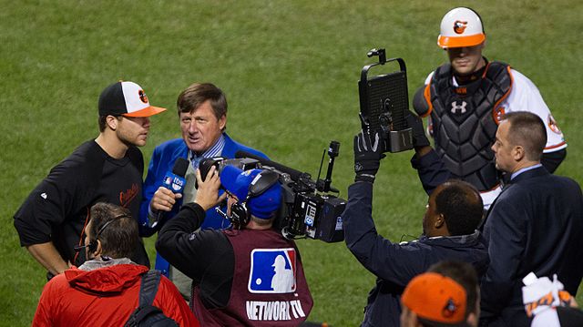 Sager during an MLB game in October 2012