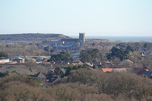 Christchurch Priory from St Catherine's Hill