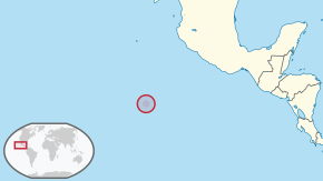 A view of the location of Clipperton Island on a map