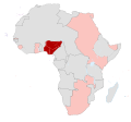 Niġerja (bl-aħmar), Possedimenti Brittaniċi fl-Afrika (bl-roża) fl-1914