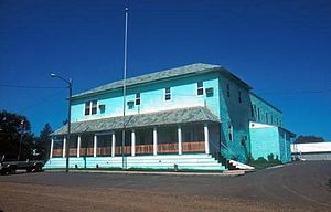 Palacio de justicia del condado de Corson en McIntosh, Dakota del Sur en 1993. Este edificio fue destruido por un incendio el 10 de abril de 2006.