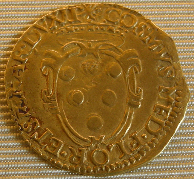 File:Cosimo I duke of florence and siena coins 1557-68, scudo d'oro.JPG