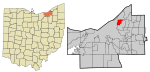 Cuyahoga County Ohio incorporated and unincorporated areas East Cleveland highlighted.svg