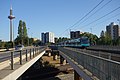 Route surélevée pour autoroute et métro à Rosa-Luxemburg-Straße à Francfort-sur-le-Main