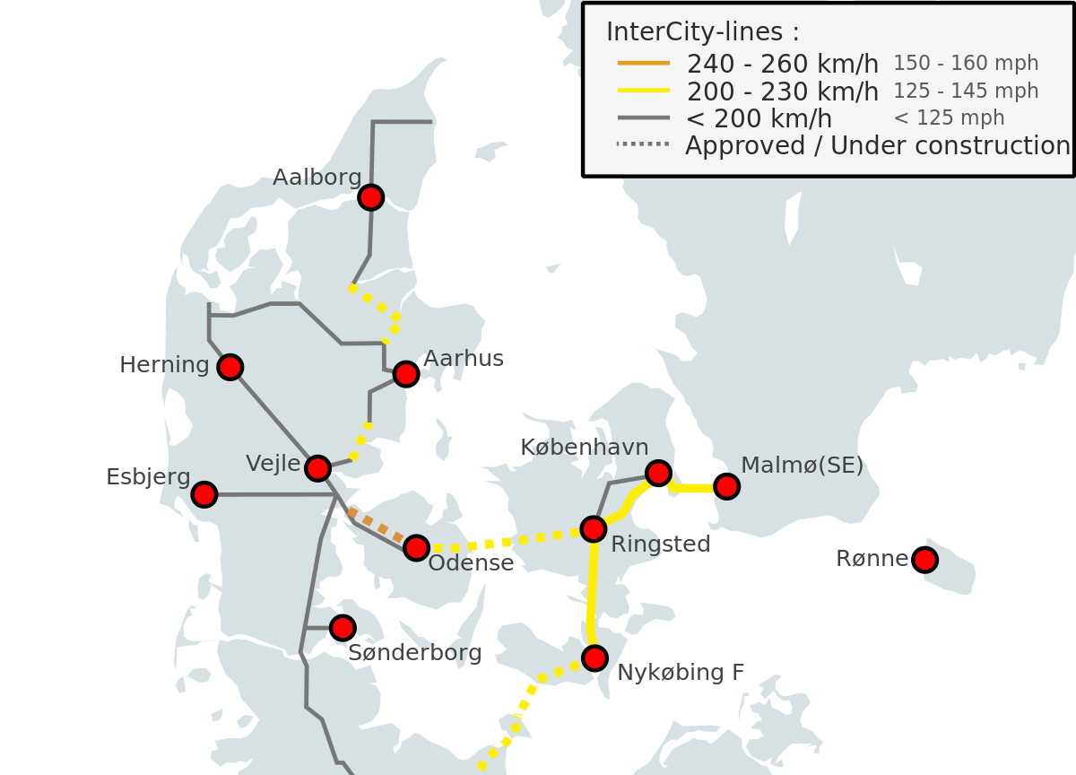 High Speed Rail In Denmark Wikipedia