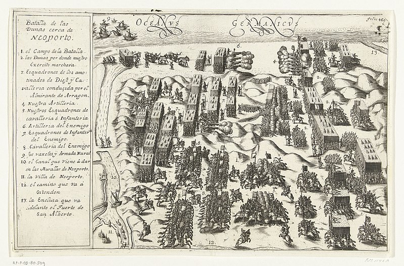 File:De slag bij Nieuwpoort, 1600 Batalla de las Dunas cerca de Neoporto (titel op object), RP-P-OB-80.549.jpg