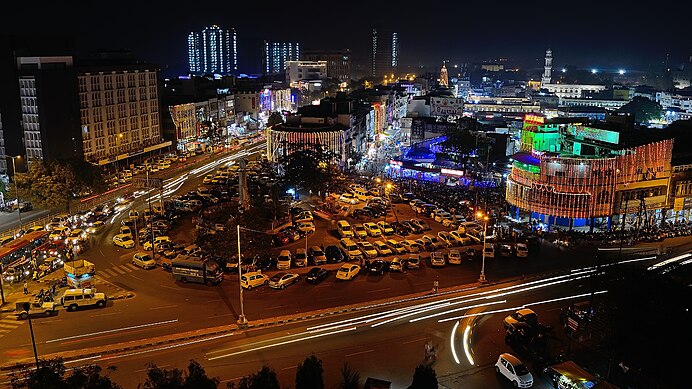 A colorful view of New Market Bhopal on the eve of Deewali