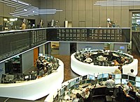 The Frankfurt Stock Exchange, operated by Deutsche Borse, is among the world's largest exchanges. Deutsche-boerse-parkett-ffm002.jpg