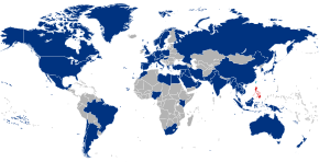 Mapa do mundo codificado por cores