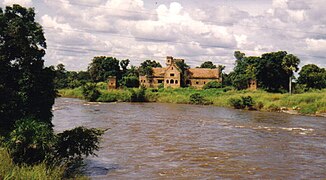 The confluence of the Dungu and Kibali rivers at Dungu Castle.