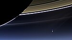 NASA's Cassini spacecraft photographs the Earth and Moon (bottom-right) from Saturn (July 19, 2013) Earth-Moon system as seen from Saturn (PIA17171).jpg