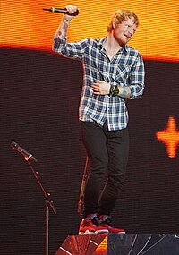 Ed Sheeran's third studio album / was the UK's best-selling album of 2017. Sheeran's first two studio albums + and x also re-entered the top 10 this year. Ed Sheeran at Wembley 3 (19050650853).jpg