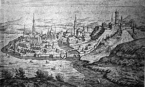 16. yüzyılda camileri ve minareleriyle Eger şehri