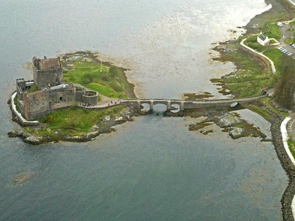 Aerial view of Eilean Donan