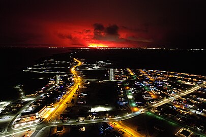 volcanic eruption in December 2023, a view from Suðurnesjabær.