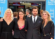 Sandrine Kiberlain, director Jeanne Herry, Laurent Lafitte and Olivia Cote at the 2014 Deauville American Film Festival. Elle l'adore Deauville 2014.jpg