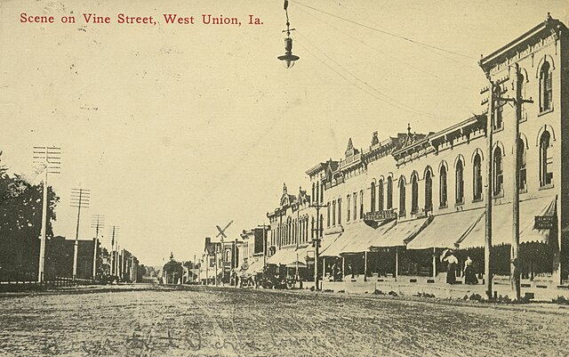 Downtown, West Union, Iowa, 1910
